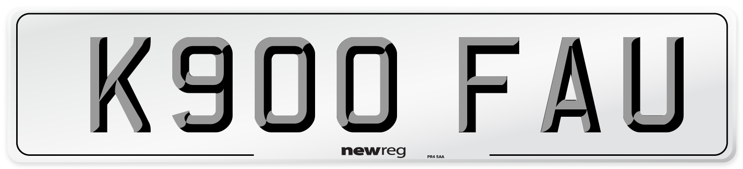 K900 FAU Number Plate from New Reg